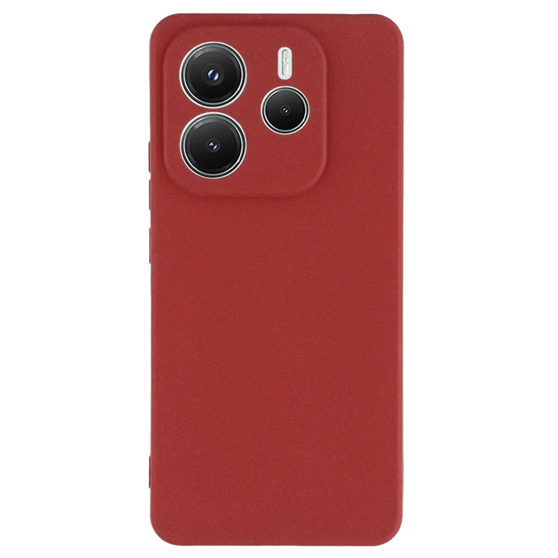 For Xiaomi Redmi Note 14 5G Case Matte TPU Non-Slip Protective Phone Cover - Wine Red