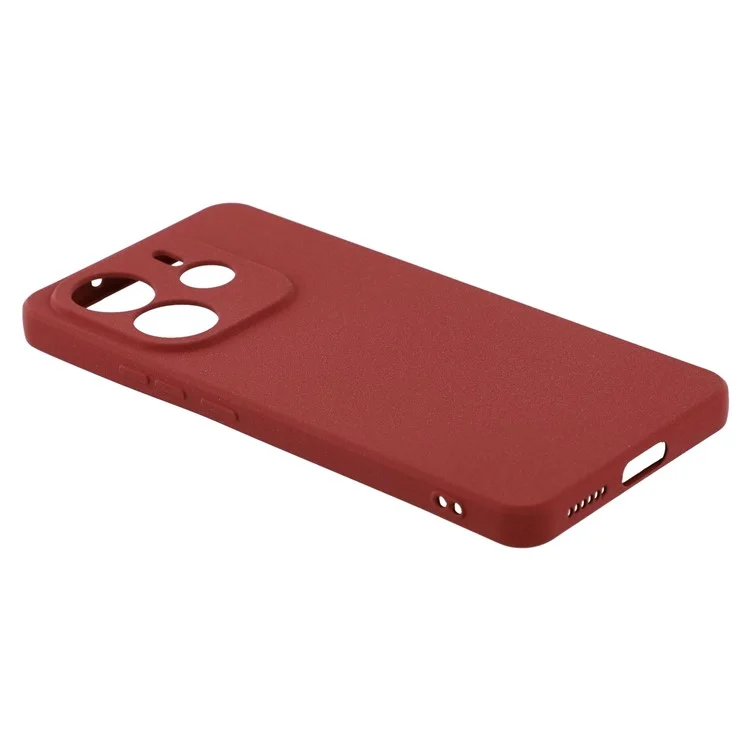Matte Case for Xiaomi Redmi Note 14 4G (163.25x76.55x8.16mm) TPU Non-Slip Protective Phone Cover - Wine Red