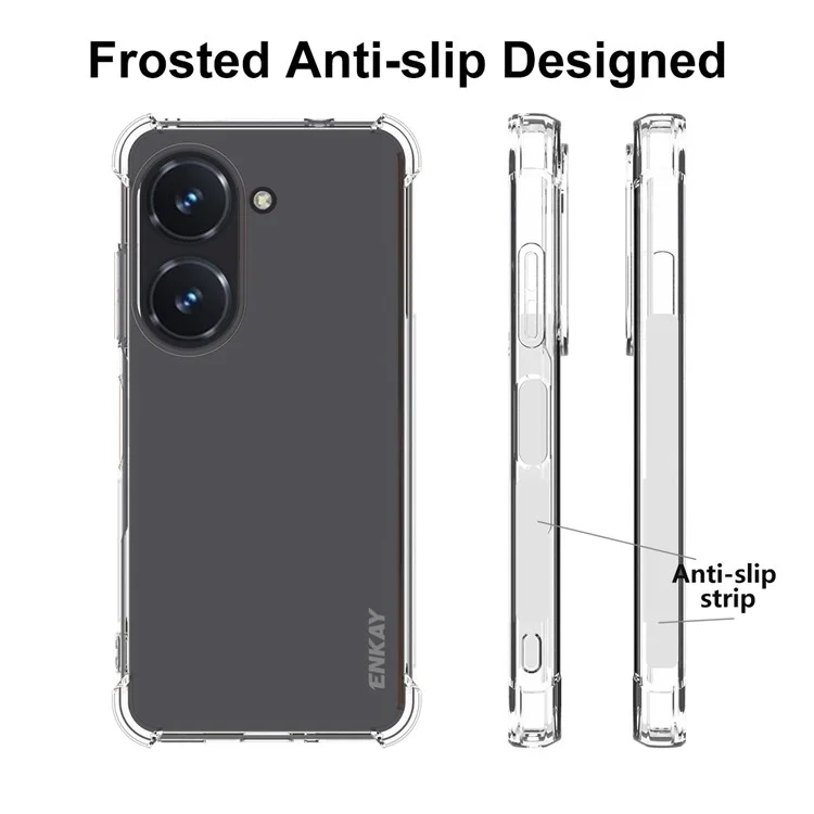 Enkay Hat Prince Pour Asus Zenfone 9 5G Écouteur de Téléphone Cristallin D'amortisseur Avec Les Coins de Protection TPU Protection TPU