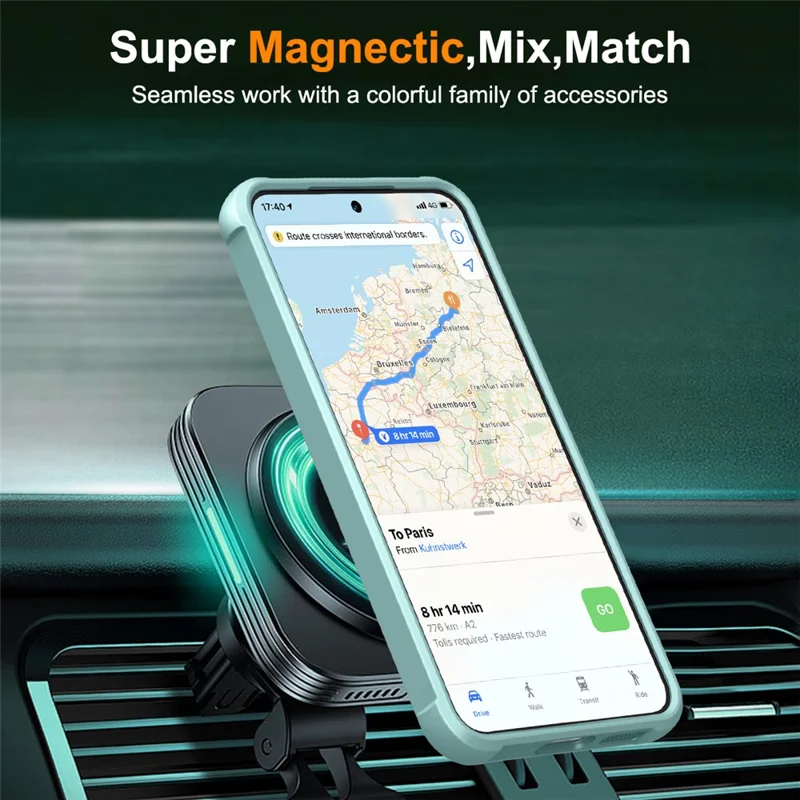 For Samsung Galaxy S25  /  S24 Magnetic Case Rotatable Ring Kickstand TPU + PC Phone Cover - Lake Blue