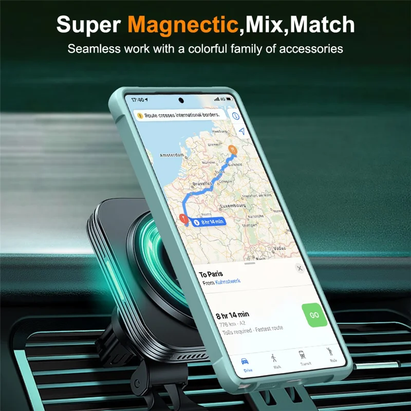 For Samsung Galaxy S25 Ultra Magnetic Case Rotatable Ring Kickstand TPU + PC Phone Cover - Lake Blue