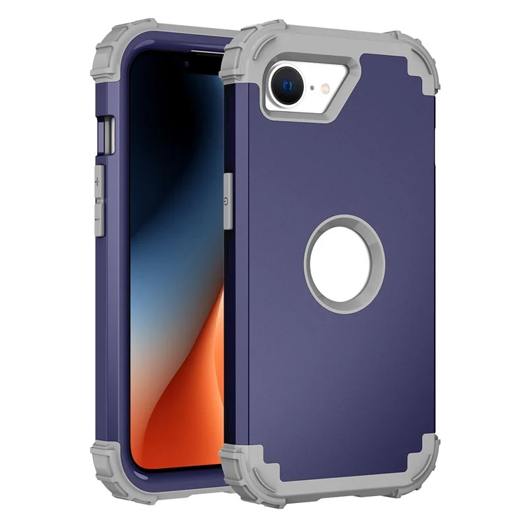 L-Style For iPhone 16e Case Shockproof PC + TPU Phone Back Cover - Navy Blue
