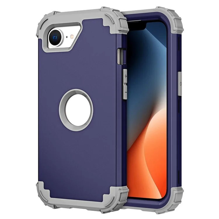 L-Style For iPhone 16e Case Shockproof PC + TPU Phone Back Cover - Navy Blue