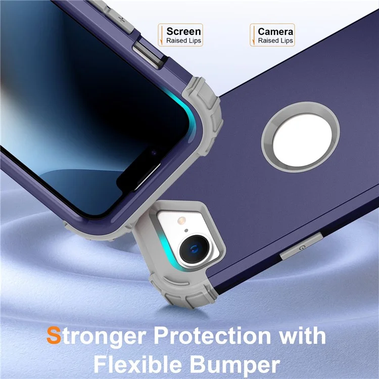 L-Style For iPhone 16e Case Shockproof PC + TPU Phone Back Cover - Navy Blue