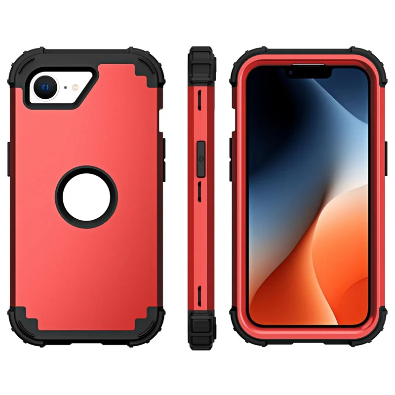 L-Style For iPhone 16e Case Shockproof PC + TPU Phone Back Cover - Red