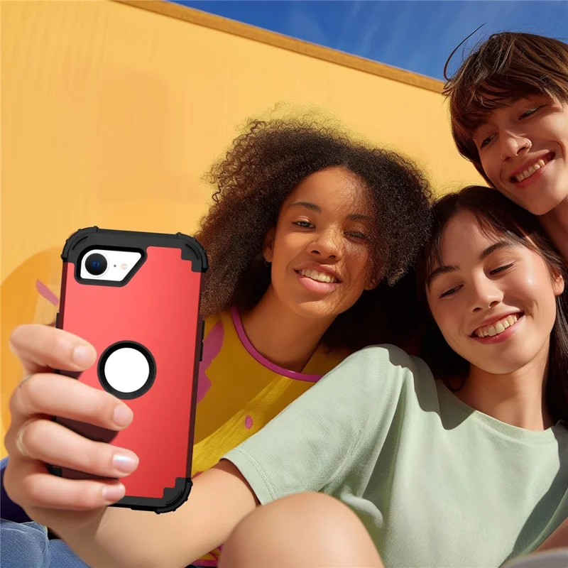 L-Style For iPhone 16e Case Shockproof PC + TPU Phone Back Cover - Red