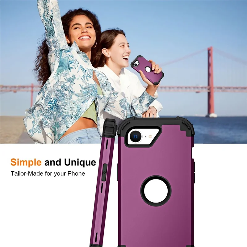 L-Style For iPhone 17e / 16e Case Shockproof PC + TPU Phone Back Cover - Purple