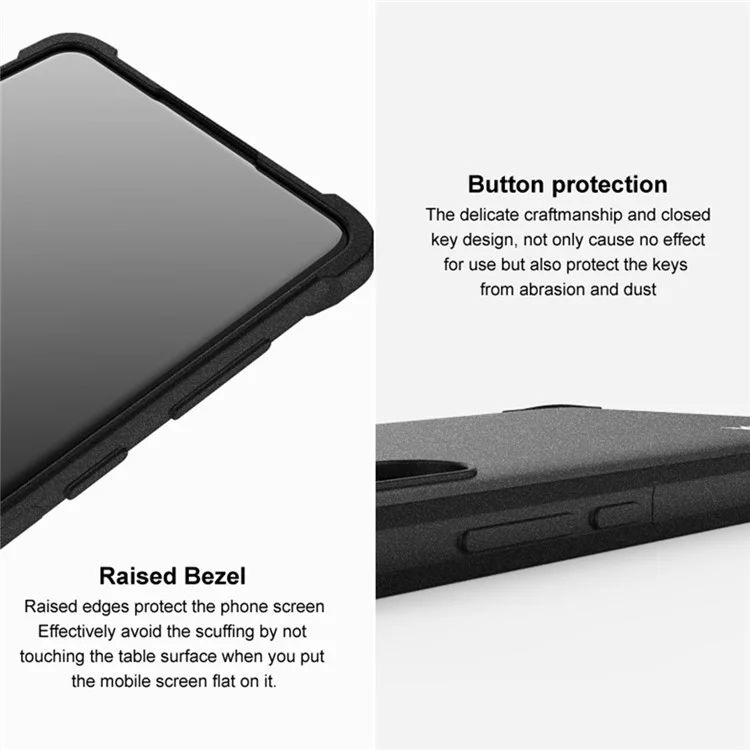 IMAK Para iPhone 14 Pro Funda Protectora Antideslizante de Cuatro Esquinas con Airbag Anti-Caídas de TPU Mate - Negro