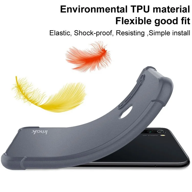 IMAK Para Iphone 14 Pro Max TPU Flexible TPU Matte Telep Cubierta de Cuatro Esquina Case a Prueba de Gotas de Aire de Esquina - Negro