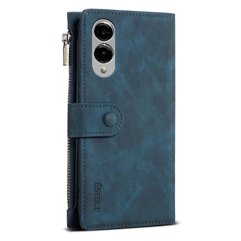 ESEBLE Star Series For Samsung Galaxy S25 Edge Case Zipper Wallet Leather Stand Phone Cover - Blue