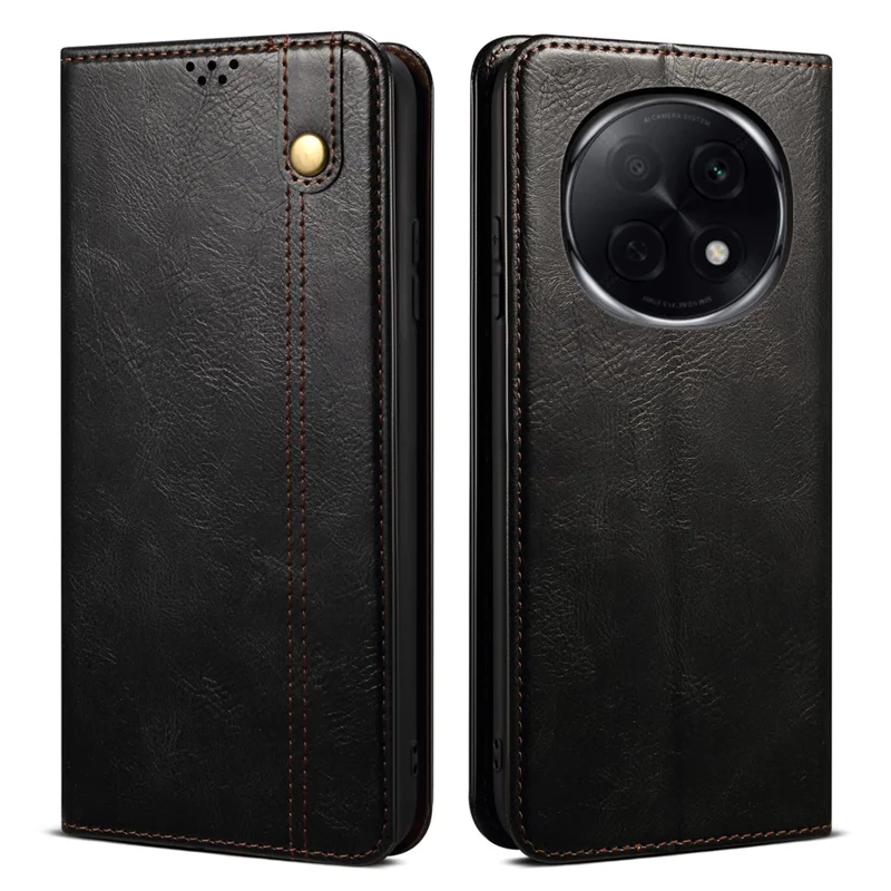 Voor Oppo F29 Pro 5G (Wereldwijd) / A5 Pro 5G (China) Hoesje Crazy Horse Structuur Waxy Leren Portemonnee Stand Hoes - Zwart