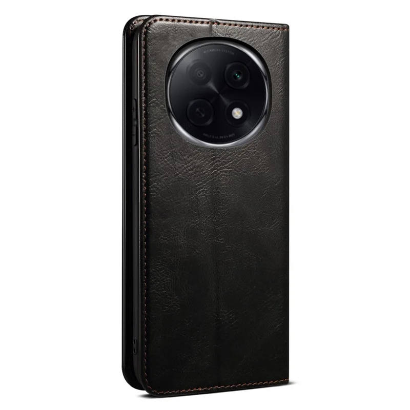 Voor Oppo F29 Pro 5G (Wereldwijd) / A5 Pro 5G (China) Hoesje Crazy Horse Structuur Waxy Leren Portemonnee Stand Hoes - Zwart