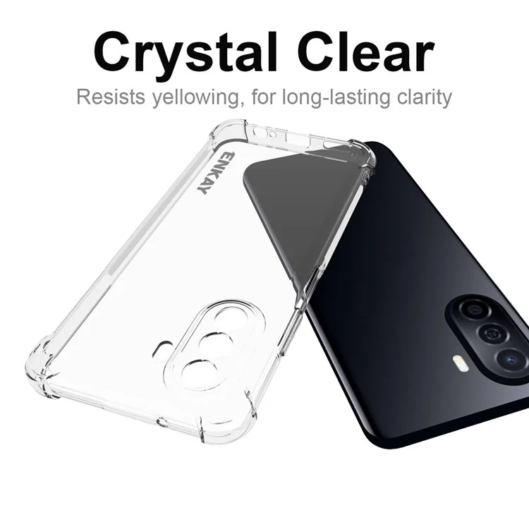 ENKAY HAT PRINCE para Huawei Enjoy 50 4G / nova Y70 Plus 4G Funda de TPU con esquinas reforzadas, tira antideslizante y protección contra caídas