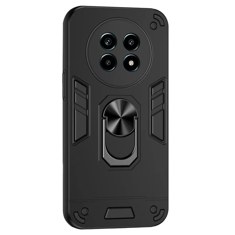 Phone Case for Realme 13 Pro 5G (Global) / 13 Pro+ 5G (Global) PC+TPU Drop Defend Cover with Kickstand - Black
