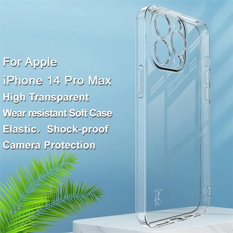 IMAK UX-5 Series for iPhone 14 Pro Max Soft Clear TPU Cell Phone Case Anti-scratch Anti-drop Cover - Transparent