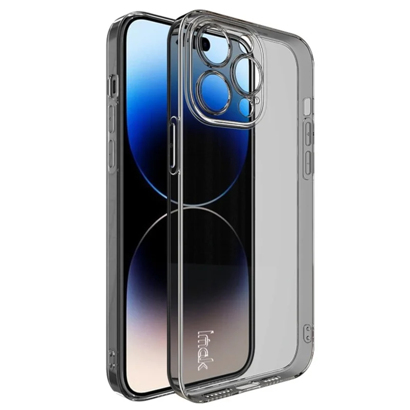 IMAK UX-5 Series for iPhone 14 Pro Max Soft Clear TPU Cell Phone Case Anti-scratch Anti-drop Cover - Transparent Black