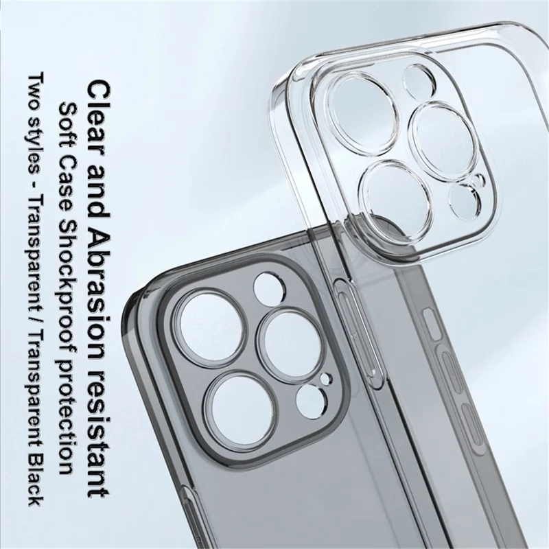 IMAK UX-5 Series for iPhone 14 Pro Max Soft Clear TPU Cell Phone Case Anti-scratch Anti-drop Cover - Transparent Black