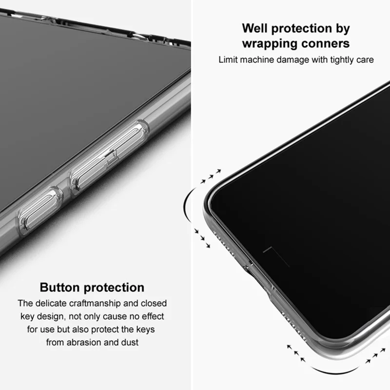 IMAK UX-5 Series for iPhone 14 Pro Max Soft Clear TPU Cell Phone Case Anti-scratch Anti-drop Cover - Transparent Black
