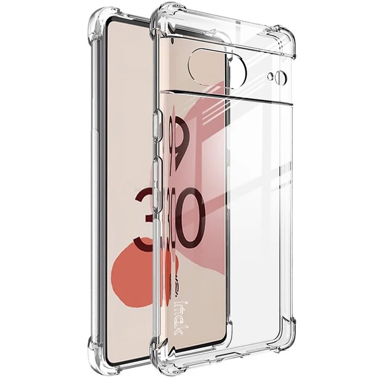 Imak Para Google Pixel 7 5G TPU Soft TPU Clear Telep Cover Propapoppolte de Cuatro Esquina Case de Airbag de Esquina - Transparente