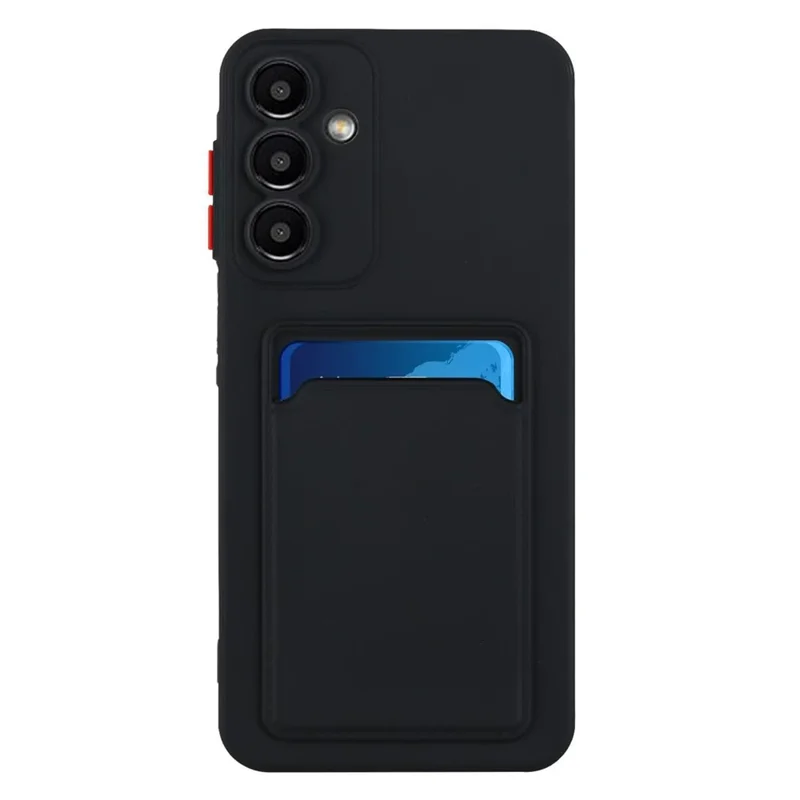 For Samsung Galaxy A16 4G / 5G Case Card Slot Matte Fingerprint-Free Back Cover - Black