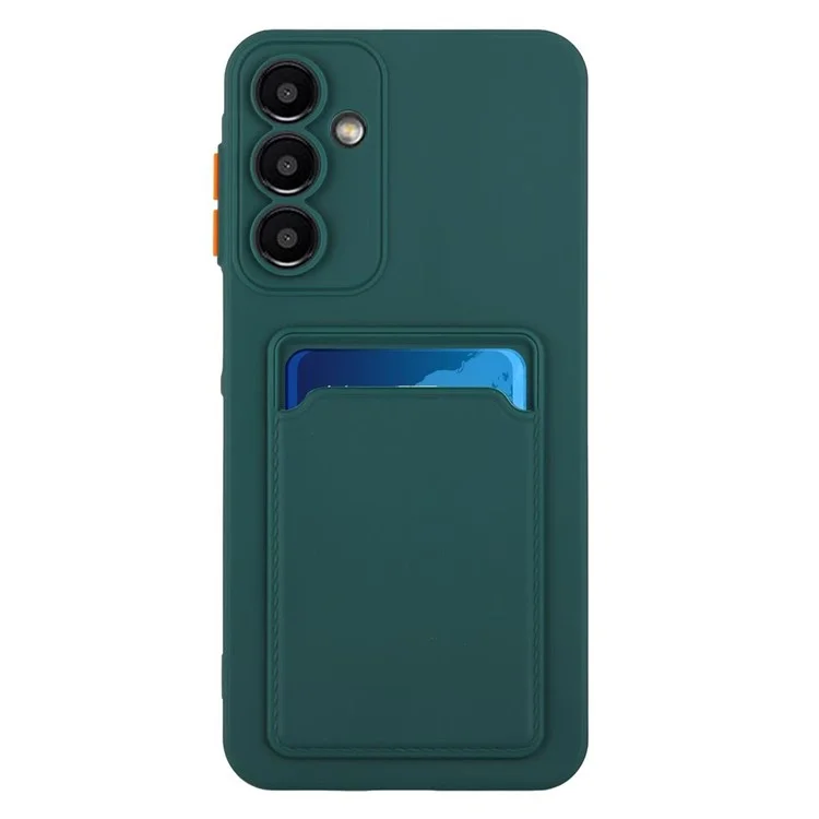 For Samsung Galaxy A16 4G / 5G Case Card Slot Matte Fingerprint-Free Back Cover - Green