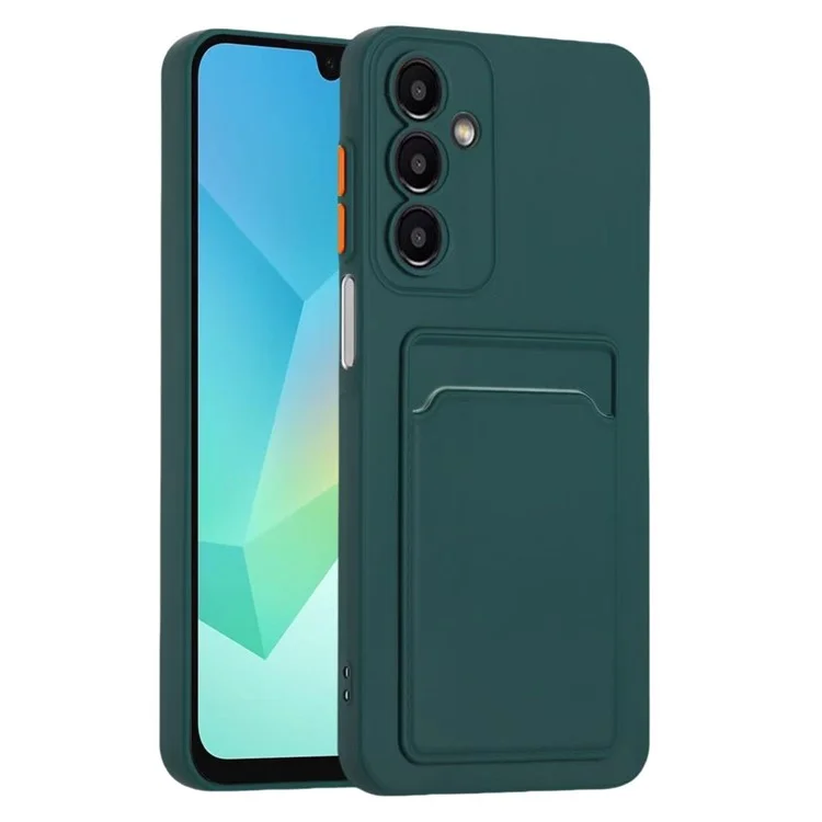 For Samsung Galaxy A16 4G / 5G Case Card Slot Matte Fingerprint-Free Back Cover - Green
