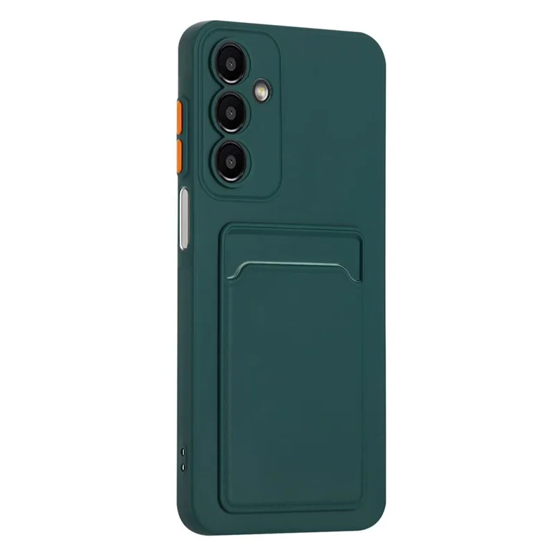 For Samsung Galaxy A16 4G / 5G Case Card Slot Matte Fingerprint-Free Back Cover - Green