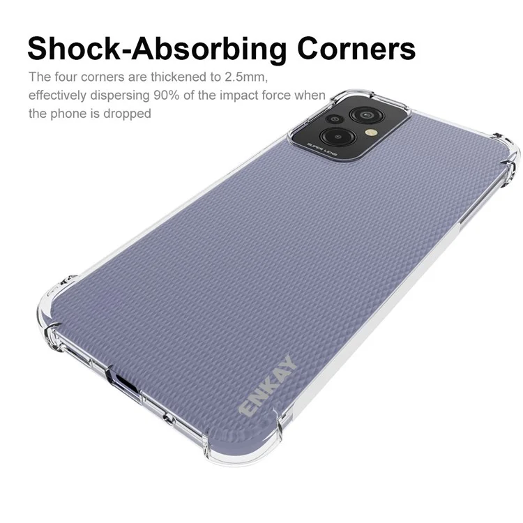 ENKAY HAT PRINCE For Xiaomi Redmi 11 Prime 4G Soft TPU Clear Phone Case Anti-slip Strip Edge Impact Defender Cover