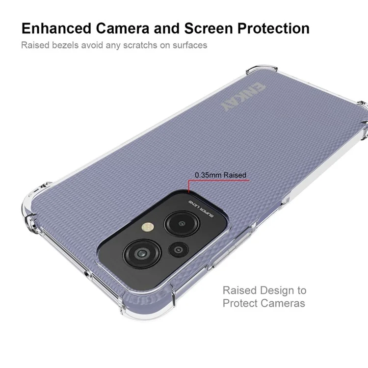ENKAY HAT PRINCE For Xiaomi Redmi 11 Prime 4G Soft TPU Clear Phone Case Anti-slip Strip Edge Impact Defender Cover