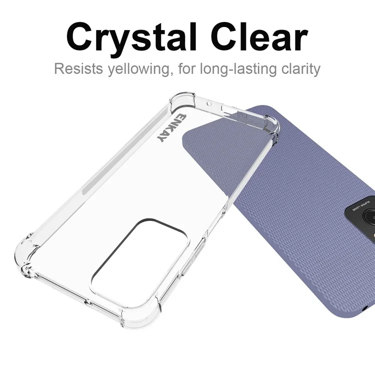 ENKAY HAT PRINCE For Xiaomi Redmi 11 Prime 4G Soft TPU Clear Phone Case Anti-slip Strip Edge Impact Defender Cover