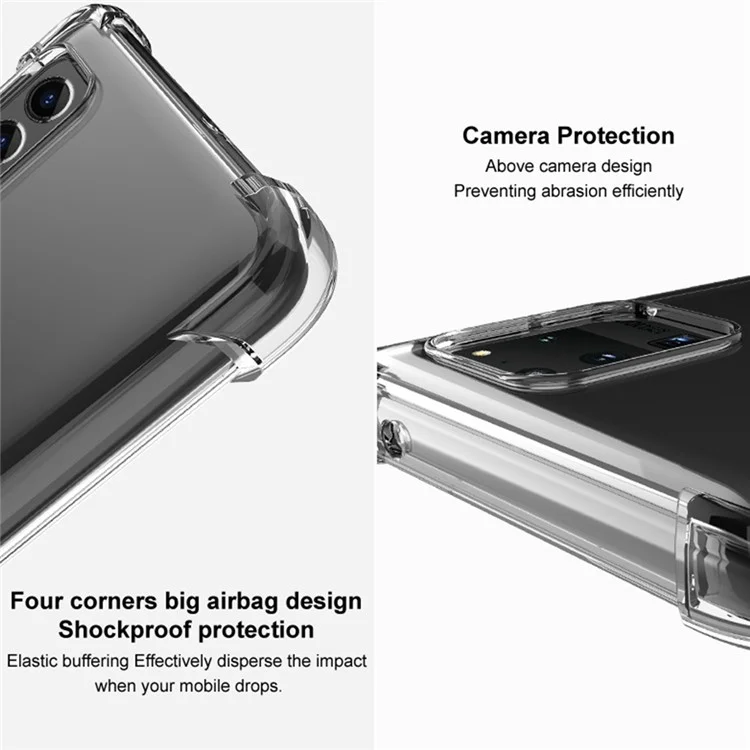 IMAK pour Google Pixel 7 Pro 5G Étui de protection en TPU transparent avec coussins d'air aux quatre coins pour protéger contre les chutes - Transparent
