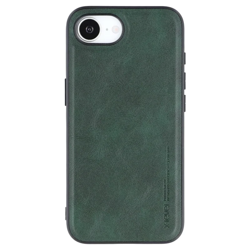 X-LEVEL Bojue-3 Series For iPhone 17e / 16e Case Leather Coated PC+TPU Phone Back Cover - Midnight Green