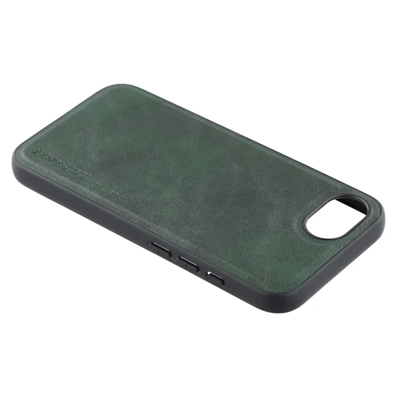 X-LEVEL Bojue-3 Series For iPhone 17e / 16e Case Leather Coated PC+TPU Phone Back Cover - Midnight Green