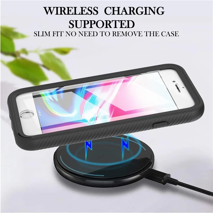 Étui pour iPhone 16e PC + TPU Coque Transparente avec Film de Protection d'Écran PET - Noir