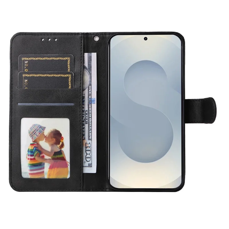 Capa Carteira para Samsung Galaxy S25 Edge em Couro PU com Flip - Preto