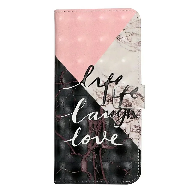 For Google Pixel 9a Case 3D Creative Pattern PU Leather Stand Phone Cover - Tri-Color Marble