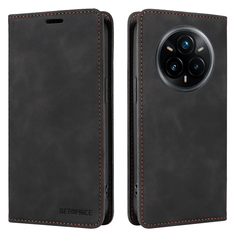 BETOPNICE 003 For Realme 14 Pro+ 5G Case Wallet Leather Phone Cover with Stand - Black