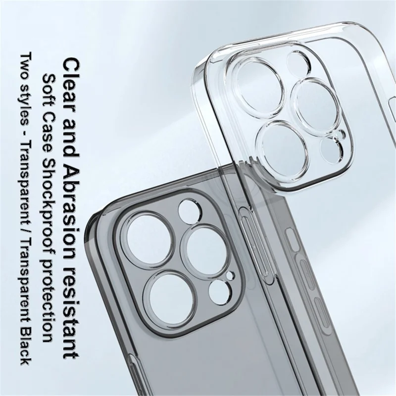 IMAK UX-5 Series for iPhone 14 Pro Flexible TPU Phone Shell Super Transparent Anti-dust Phone Case - Transparent Black
