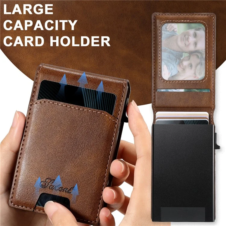 SUTENI H19 Étui magnétique en cuir pour iPhone 14 Pro Max avec emplacements pour cartes et texture cireuse - Marron