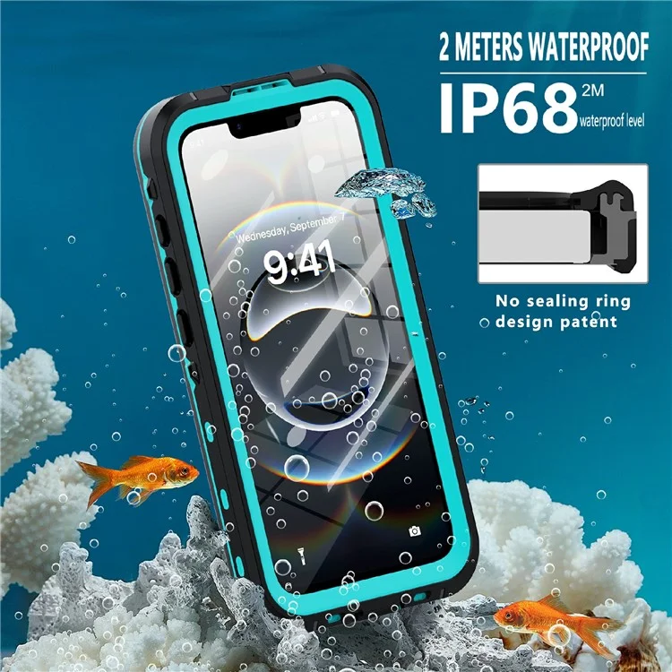REDPEPPER Dot+ Serie Handyhülle für iPhone 16e, kompatibel mit MagSafe, IP68 wasserdicht, transparente Schutzhülle - Blau