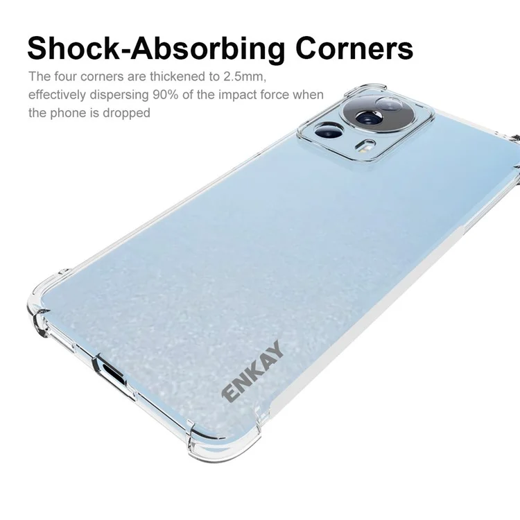 ENKAY HAT PRINCE для Xiaomi 13 Lite / Civi 2 5G Мягкий защитный чехол TPU с ударопоглощающими углами, противоскользящей полоской по краю и прозрачным покрытием