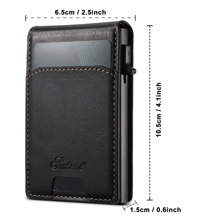 SUTENI H19 pour Samsung Galaxy S24 Ultra Étui Magnétique avec Emplacements pour Cartes, Texture Effet Cuir - Noir