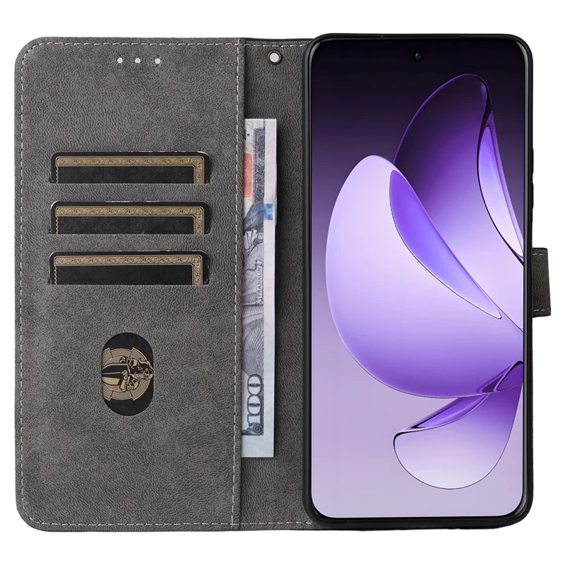 Etui portfelowe z funkcją blokowania RFID z klapką z bawełny PU dla Oppo A5 Pro 4G (Global) / 5G (Global) / A5 Energy 5G (Chiny) - Czarny