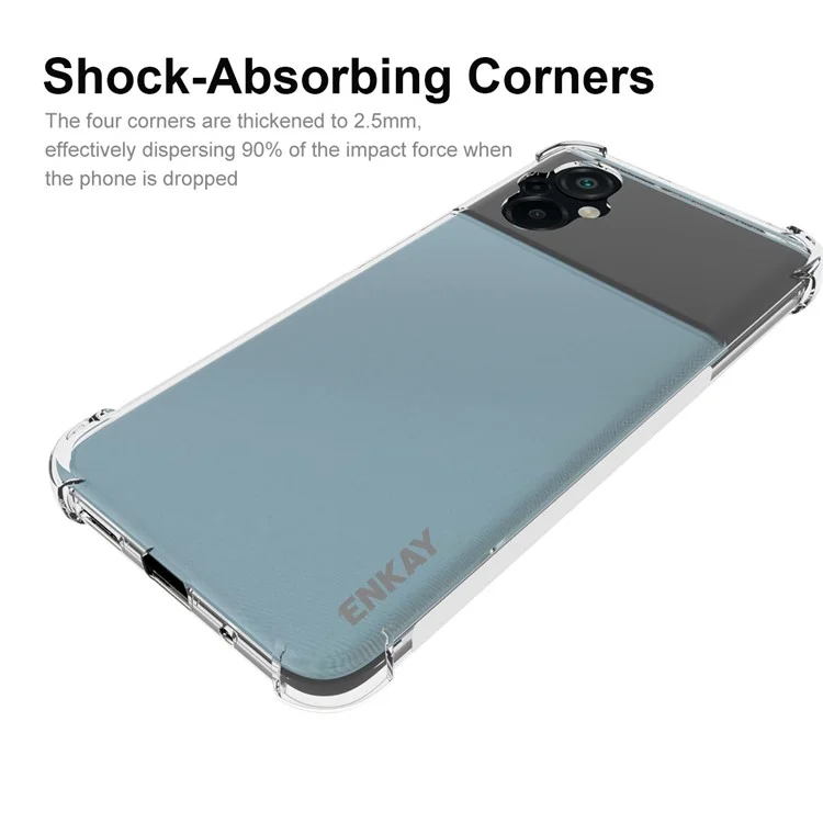ENKAY HAT PRINCE per Xiaomi Poco M5 4G Striscia antiscivolo Bordo antiurto Custodia trasparente in TPU morbido Airbag Paraurti Assorbimento urti Custodia per telefono