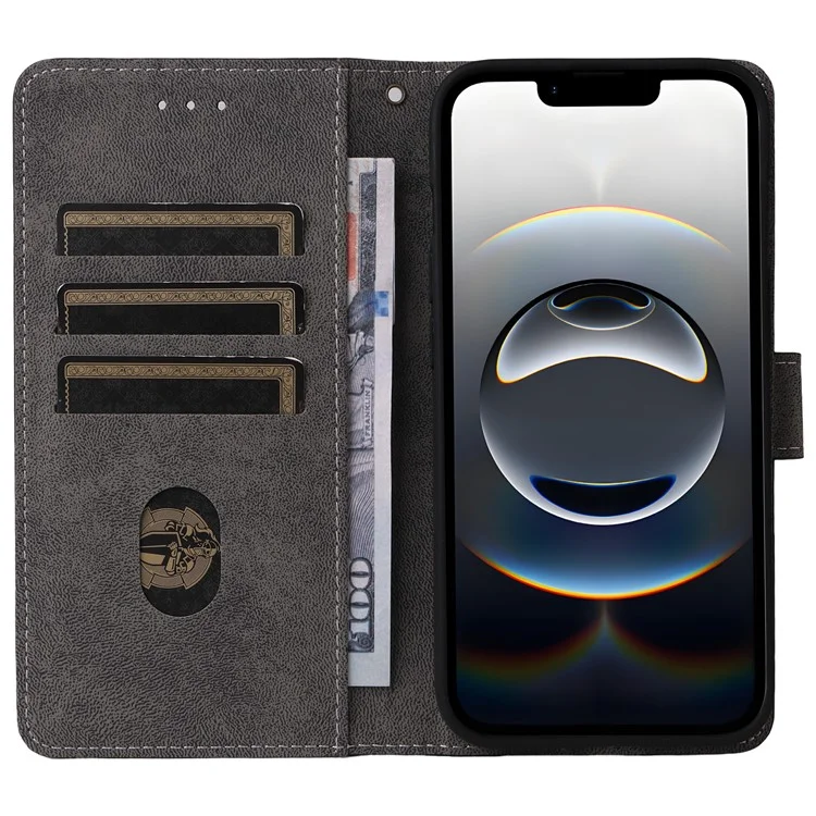 For iPhone 16e Case Wallet RFID Blocking PU Leather Cover Viewing Stand - Brown
