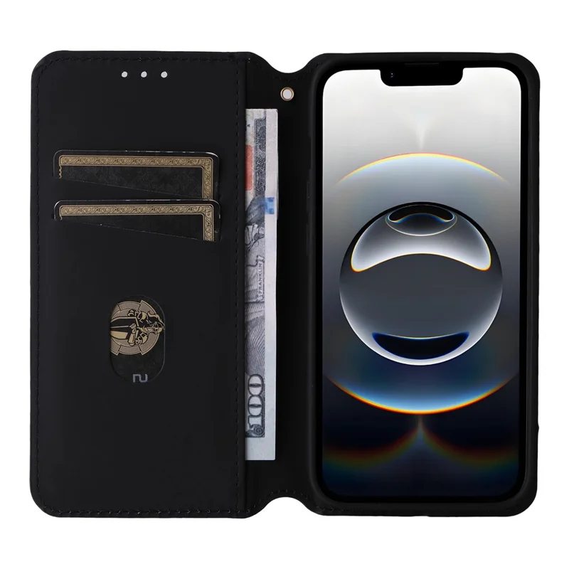 For iPhone 16e Case Wallet Rhombus Imprinted Leather Phone Cover - Purple