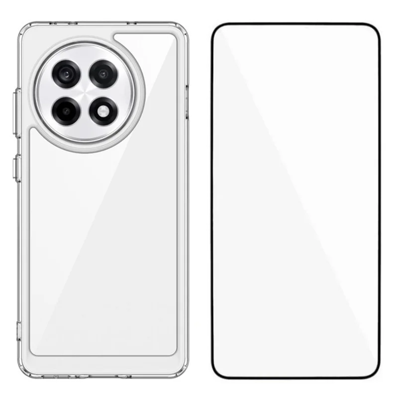 WANLONFENG MF Series per OnePlus Ace 5 Pro 5G / Ace 5 5G Cover TPU Acrilico Trasparente con Pellicola in Vetro Temperato