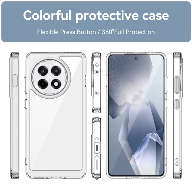 WANLONFENG MF Series per OnePlus Ace 5 Pro 5G / Ace 5 5G Cover TPU Acrilico Trasparente con Pellicola in Vetro Temperato