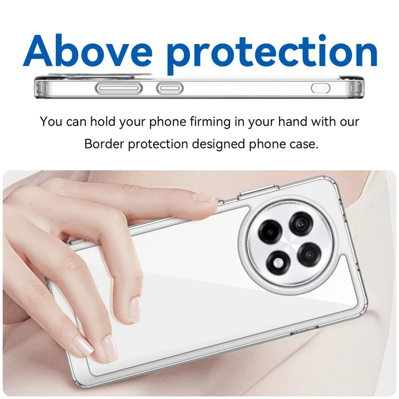 WANLONFENG MF Series per OnePlus Ace 5 Pro 5G / Ace 5 5G Cover TPU Acrilico Trasparente con Pellicola in Vetro Temperato