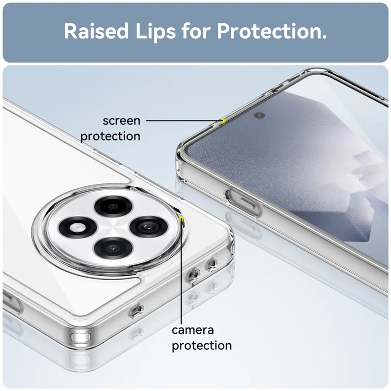 WANLONFENG MF Series per OnePlus Ace 5 Pro 5G / Ace 5 5G Cover TPU Acrilico Trasparente con Pellicola in Vetro Temperato